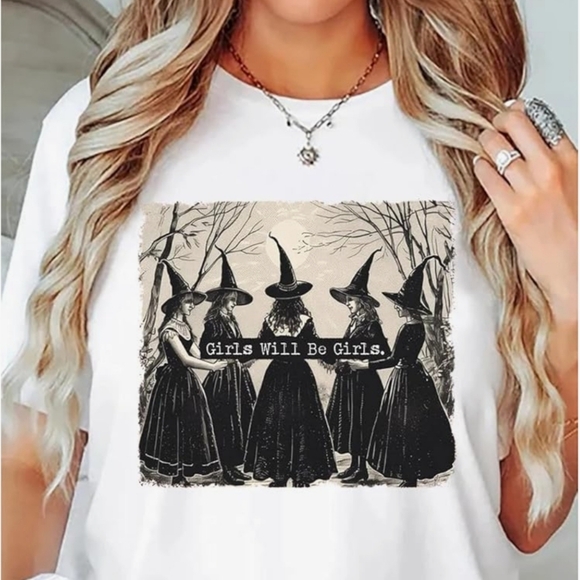 NWT Girls Will Be Girls Witch Shirt XL - Picture 1 of 5